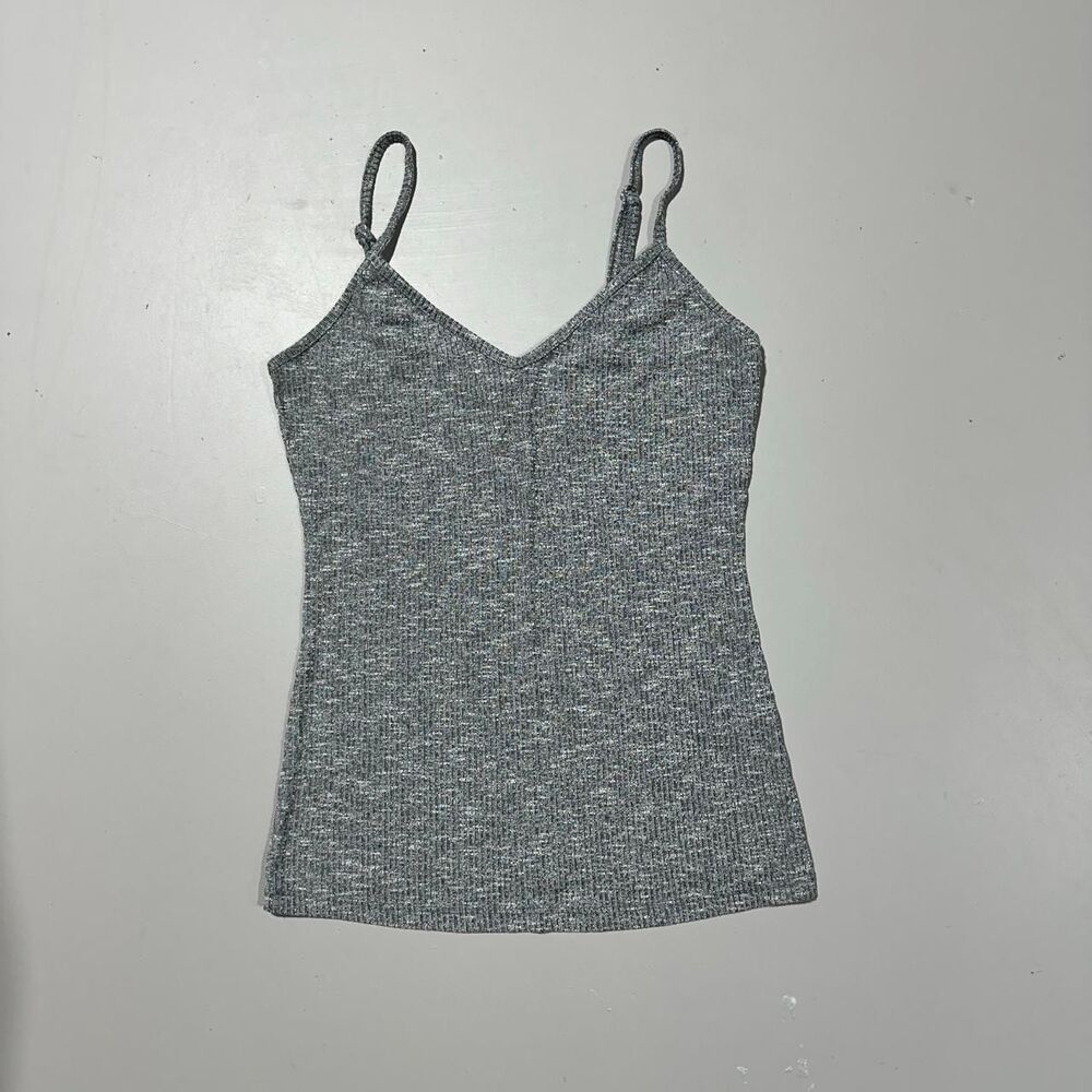 ASOS Women's Small Grey Ribbed Tank Top with Adjustable Straps